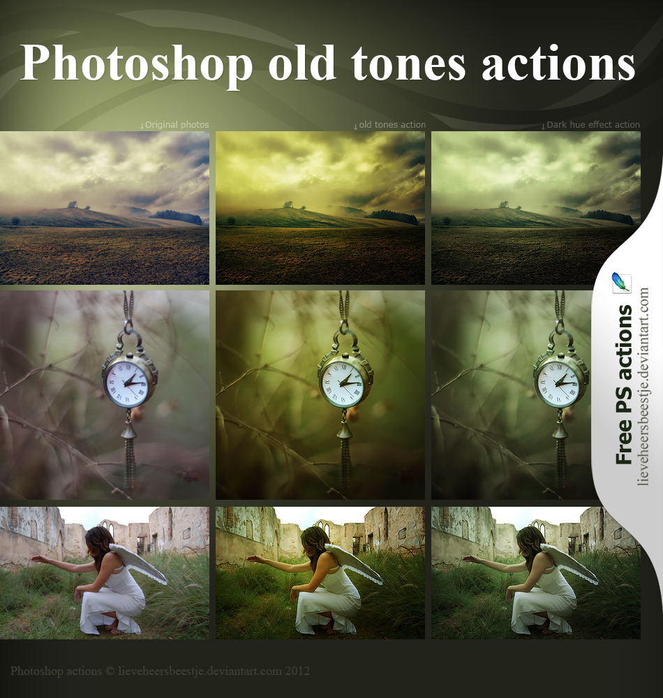 Photoshop old tones actions