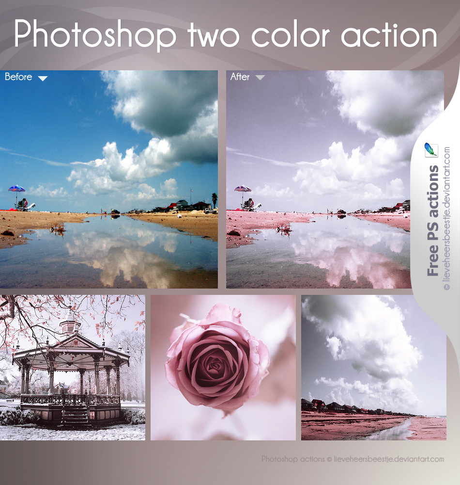 Photoshop 2 color action - action + psd - free