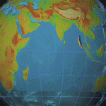 Animation of tsunami caused by the earthquake showing how it radiated from the entire length of the 1,600 km (990 mi) rupture