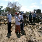 German tsunami relief mission team members of AGSEP visiting tsunami-hit Mullaitivu in Northern Province, Sri Lanka in January 2005