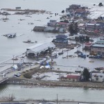 Aerial photo of Minato, devastated by both the earthquake and subsequent tsunami