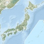 Japan natural location map with side map of the Ryukyu Islands