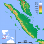 Topographic locator map of Sumatra.